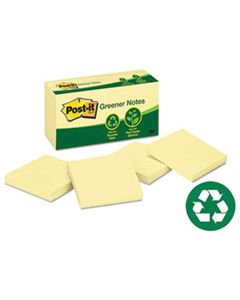 MMM654RPYW RECYCLED NOTE PADS, 3 X 3, CANARY YELLOW, 100-SHEET, 12/PACK