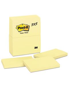 MMM655YW ORIGINAL PADS IN CANARY YELLOW, 3 X 5, 100-SHEET, 12/PACK