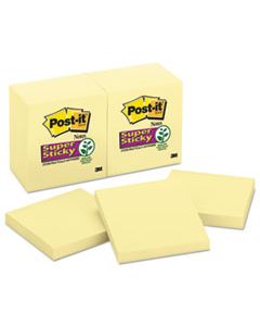 MMM65412SSCY CANARY YELLOW NOTE PADS, 3 X 3, 90-SHEET, 12/PACK