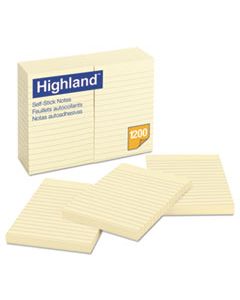 MMM6609YW SELF-STICK NOTES, 4 X 6, YELLOW, 100-SHEET