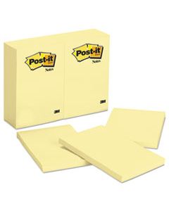 MMM659YW ORIGINAL PADS IN CANARY YELLOW, 4 X 6, 100-SHEET, 12/PACK