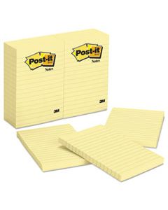MMM660YW ORIGINAL PADS IN CANARY YELLOW, LINED, 4 X 6, 100-SHEET, 12/PACK