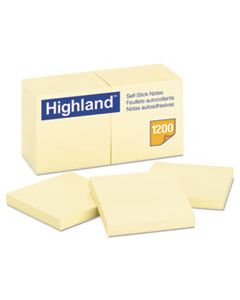 MMM6549YW SELF-STICK NOTES, 3 X 3, YELLOW, 100-SHEET, 12/PACK