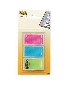 MMM680STUDY STUDY MEMO PAGE FLAGS WITH MESSAGE, ASSORTED BRIGHT COLORS, 1", 60/PACK