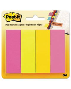 MMM6714AU PAGE FLAG MARKERS, ASSORTED BRIGHTS, 50 STRIPS/PAD, 4 PADS/PACK