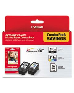 CNM2973B004 2973B004 (PGI-210XL/CL-211XL) HIGH-YIELD INK/PAPER COMBO, BLACK/TRI-COLOR