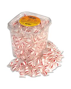 OFX00042 CANDY TUBS, PEPPERMINT PUFFS, INDIVIDUALLY WRAPPED, 44OZ RESEALABLE PLASTIC TUB