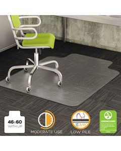 DEFCM13433F DURAMAT MODERATE USE CHAIR MAT FOR LOW PILE CARPET, 46 X 60, WIDE LIPPED, CLEAR