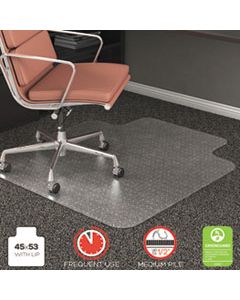 DEFCM15233 ROLLAMAT FREQUENT USE CHAIR MAT, MED PILE CARPET, FLAT, 45 X 53, WIDE LIPPED, CLEAR