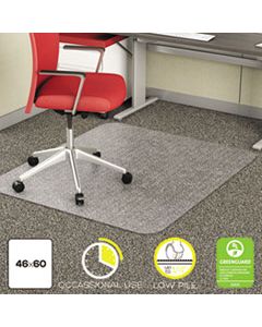 DEFCM11442F ECONOMAT OCCASIONAL USE CHAIR MAT, LOW PILE CARPET, FLAT, 46 X 60, RECTANGLE, CLEAR