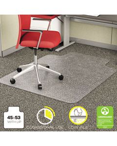 DEFCM11232 ECONOMAT OCCASIONAL USE CHAIR MAT FOR LOW PILE CARPET, 45 X 53, WIDE LIPPED, CLEAR