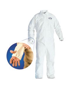 KCC42528 A40 BREATHABLE BACK COVERALL WITH THUMB HOLE, WHITE/BLUE, 2X-LARGE, 25/CARTON