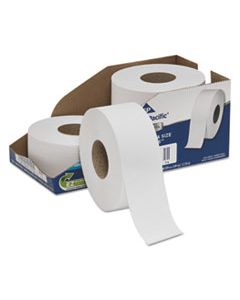 GPC2172114 WHITE JUMBO BATHROOM TISSUE, SEPTIC SAFE, 2-PLY, 3 1/2 X 1000 FT, 4/CARTON