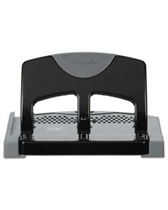 SWI74136 45-SHEET SMARTTOUCH THREE-HOLE PUNCH, 9/32" HOLES, BLACK/GRAY