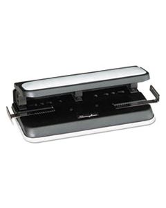 SWI74300 32-SHEET EASY TOUCH TWO-TO-THREE-HOLE PUNCH, 9/32" HOLES, BLACK/GRAY