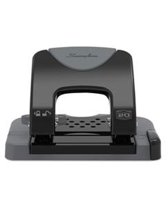 SWI74135 20-SHEET SMARTTOUCH TWO-HOLE PUNCH, 9/32" HOLES, BLACK/GRAY