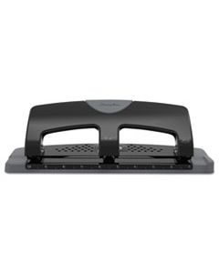 SWI74133 20-SHEET SMARTTOUCH THREE-HOLE PUNCH, 9/32" HOLES, BLACK/GRAY