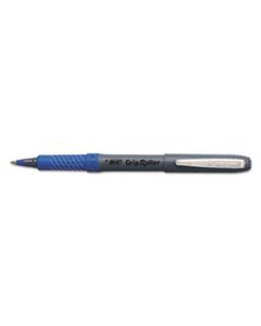 BICGREM11BE ROLLER GLIDE ROLLER BALL PEN, MICRO-FINE 0.5MM, BLUE INK, GRAY BARREL, DOZEN