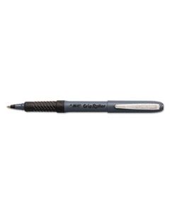 BICGREM11BK ROLLER GLIDE ROLLER BALL PEN, MICRO-FINE 0.5MM, BLACK INK, GRAY BARREL, DOZEN