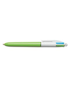 BICAMP21 RETRACTABLE BALLPOINT PEN, 1MM, LIME/PINK/PURPLE/TURQ INK, LIME BARREL, 2/PACK