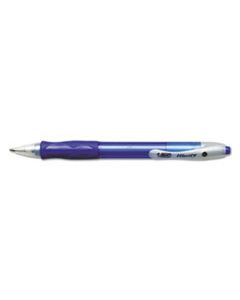 BICVLG11BE VELOCITY RETRACTABLE BALLPOINT PEN, 1MM, BLUE INK, TRANS BLUE BARREL, DOZEN