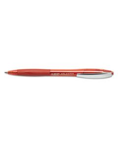 BICVCG11RD ATLANTIS RETRACTABLE BALLPOINT PEN, MEDIUM 1MM, RED INK/BARREL, DOZEN