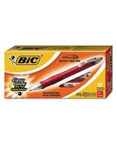 BICVLG11RD VELOCITY RETRACTABLE BALLPOINT PEN, 1MM, RED INK, TRANSLUCENT RED BARREL, DOZEN