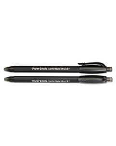 PAP6380187 COMFORTMATE ULTRA RETRACTABLE BALLPOINT PEN, 0.8MM, BLACK INK/BARREL, DOZEN