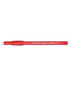 PAP3920158 ERASER MATE STICK BALLPOINT PEN, MEDIUM 1MM, RED INK/BARREL, DOZEN