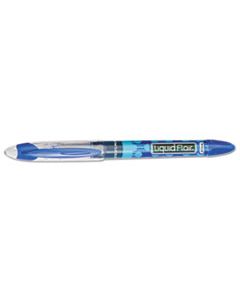 PAP31003BH LIQUID FLAIR STICK POROUS POINT MARKER PEN, 0.4MM, BLUE INK, GRAY/BLUE BARREL, DOZEN