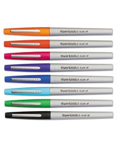 PAP1927694 FLAIR FELT TIP STICK POROUS POINT MARKER PEN, 0.4MM, ASSORTED INK/BARREL, 8/SET