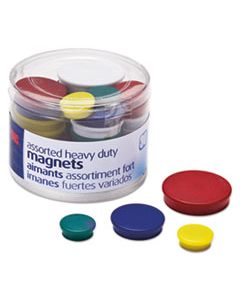OIC92501 ASSORTED HEAVY-DUTY MAGNETS, CIRCLES, ASSORTED SIZES & COLORS, 30/TUB