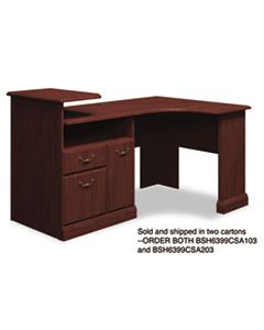 BSH6399CSA203 EXPANDABLE CORNER DESK SOLUTION (B/F/D) BOX 2 OF 2 SYNDICATE, 74W X 39.88D X 36.88H, HARVEST CHERRY