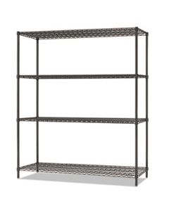 ALESW206018BA ALL-PURPOSE WIRE SHELVING STARTER KIT, 4-SHELF, 60 X 18 X 72, BLACK ANTHRACITE PLUS