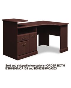 BSH6399MCA203 EXPANDABLE CORNER DESK SOLUTION (B/F/D) BOX OF 2 SYNDICATE, 74W X 39.88D X 36.88H, MOCHA CHERRY