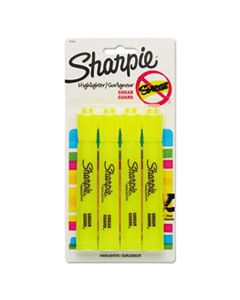 SAN25164PP TANK STYLE HIGHLIGHTERS, CHISEL TIP, FLUORESCENT YELLOW, 4/SET