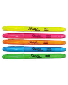 SAN27075 POCKET STYLE HIGHLIGHTERS, CHISEL TIP, ASSORTED COLORS, 5/SET