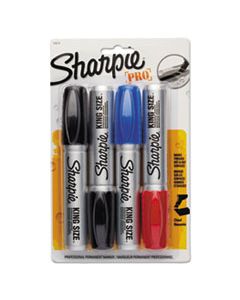 SAN15674PP KING SIZE PERMANENT MARKER, BROAD CHISEL TIP, ASSORTED COLORS, 4/SET