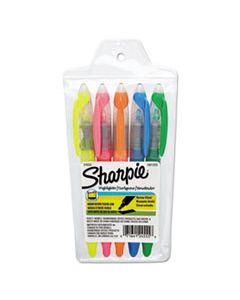 SAN24575PP LIQUID PEN STYLE HIGHLIGHTERS, CHISEL TIP, ASSORTED COLORS, 5/SET