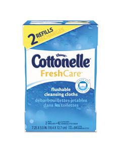 KCC35970CT FRESH CARE FLUSHABLE CLEANSING CLOTHS, WHITE, 3.73 X 5.5, 84/PACK, 8 PK/CTN