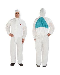 MMM4520BLKM DISPOSABLE PROTECTIVE COVERALLS, WHITE, MEDIUM, 25/CARTON