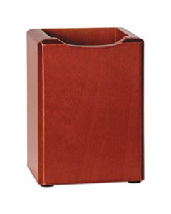 ROL23380 WOOD TONES PENCIL CUP, MAHOGANY, 3 1/8 X 3 1/8 X 4 1/2