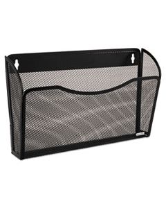 ROL21931 SINGLE POCKET WIRE MESH WALL FILE, LETTER, BLACK