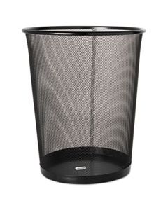 ROL22351 STEEL ROUND MESH TRASH CAN, 4.5 GAL, BLACK