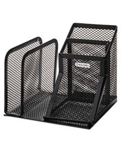 ROL22171 WIRE MESH DESK ORGANIZER WITH PENCIL STORAGE, 5 3/4 X 5 1/8 X 5 1/8, BLACK