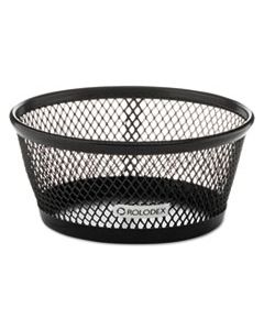 ROL62562 JUMBO NESTABLE PAPER CLIP DISH, WIRE MESH, 4 3/8" DIAMETER X 2" , BLACK