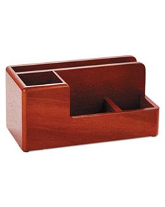 ROL1734648 WOOD TONES DESK ORGANIZER, WOOD, 4 1/4 X 8 3/4 X 4 1/8, MAHOGANY