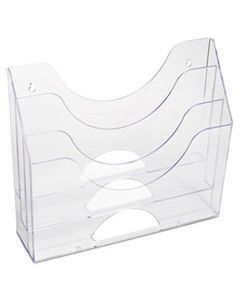 RUB96050ROS OPTIMIZERS MULTIFUNCTIONAL THREE-POCKET FILE FOLDER ORGANIZER, 3 SECTIONS, LETTER SIZE FILES, 13" X 3.5" X 11.5", CLEAR