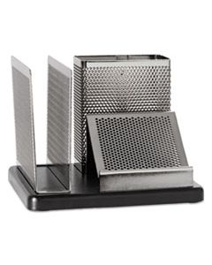 ROLE23552 DISTINCTIONS DESK ORGANIZER, 5 7/8 X 5 7/8 X 4 1/2, METAL/BLACK