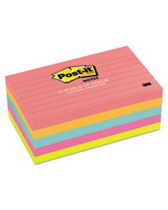 MMM6355AN ORIGINAL PADS IN CAPE TOWN COLORS, 3 X 5, LINED, 100-SHEET, 5/PACK